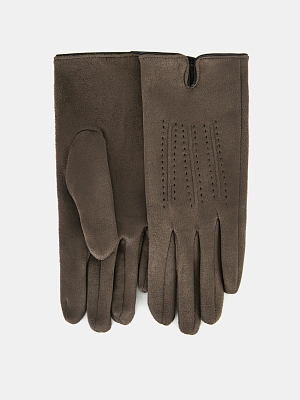 RH32-10_Н Перчатки жен. 100% искусствен ная замша темно-бежевый