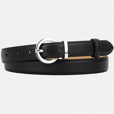 151323P-20488-01 Ремень женский натур.кожа 1300x25x2,черный