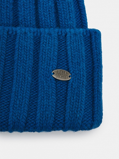  Шапка женская с шерстью, синяя