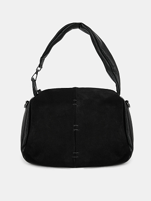 45040/10 Сумка женская,BAGGINI,иск.кожа +замша,32*25*12,черная