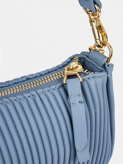 Сумка багет женская, голубая, 23*7*14