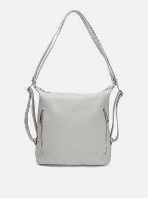 Сумка женская из натуральной кожи, серая, 31*30*11