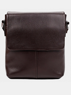 АУГС224900 Сумка мужская 250х280х60 нат.кожа темно-коричневая