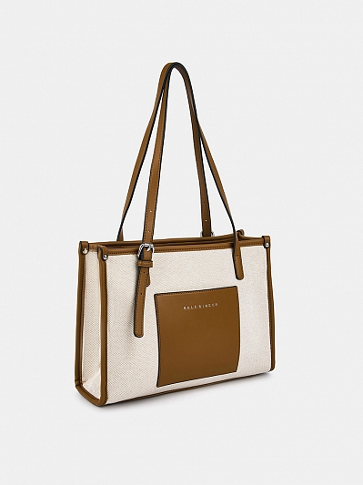 Сумка тоут женская, бежевая, 33*7*23