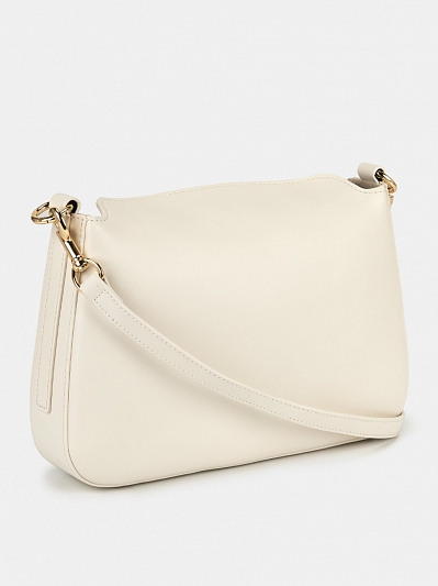 Сумка женская из натуральной кожи, белая, 26,5х5,2х18,5