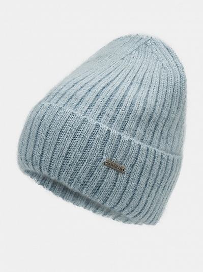 Шапка женская с ангорой, голубая