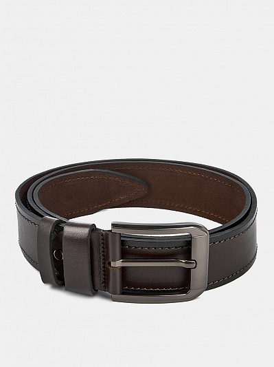 АУГР091900 Ремень мужской натур.кожа, 120-130см,коричневый