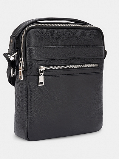 АУГС225500 Сумка мужская 220х260х65 нат.кожа черная