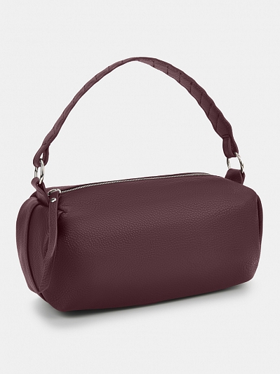  Сумка женская из натуральной кожи, бордовая, 30х12х14