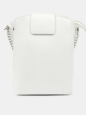 Сумка женская из натуральной кожи, белая, 13х18х6