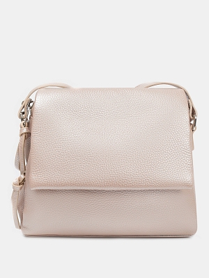 Сумка женская из натуральной кожи, бежевая, 29х24х8