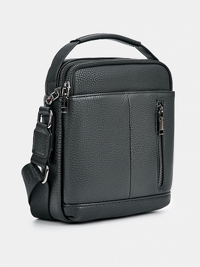 АУГС330300 Сумка мужская экокожа 100% ,200х70х240,черная