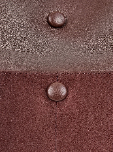 R45035/23 Сумка женская, иск. кожа+натур замша,270x130x260,темн-коричне