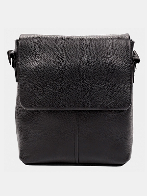 АУГС200700 Сумка мужская нат.кожа 250*280*60 черная