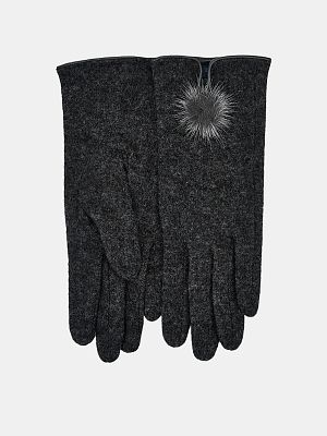 RH46-9_Н Перчатки женские 85%шерсть, 15%эластан серые