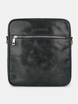 АУГС336600 Сумка мужская натуральная кожа 23х25х6,синяя