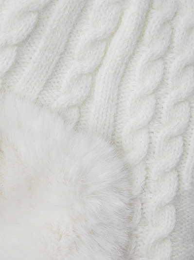 Шапка ушанка женская, белая