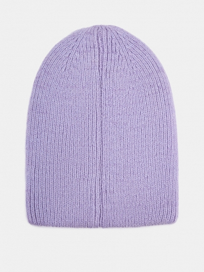 Шапка женская с ангорой, сиреневая