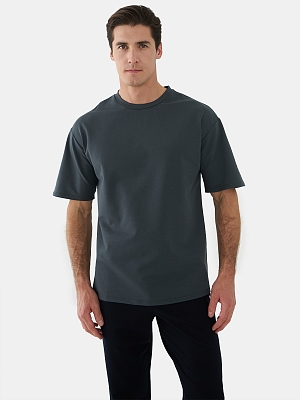 АУОФ004100 Футболка мужская,95%хлопок,5%э ластан(футер)),изумруд