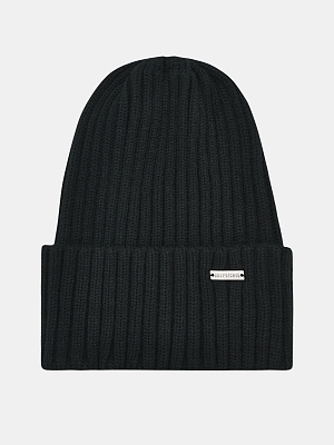 АУГЧ092300_Н Шапка женск.Ralf Ringer 50% шерсть,50%акрил,черная