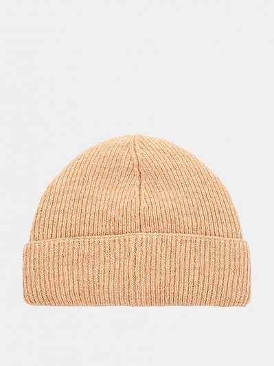 Шапка женская с шерстью, бежевая