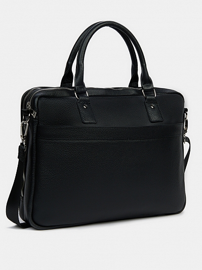 АУГС289600 Сумка мужская,натур. кожа, 250х380х80,черная