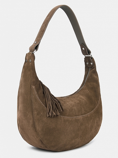 S.86/R.sd.SV.коричневый-RR Сумка женская,натуральный велю р 370*320*140 Серо-коричневая