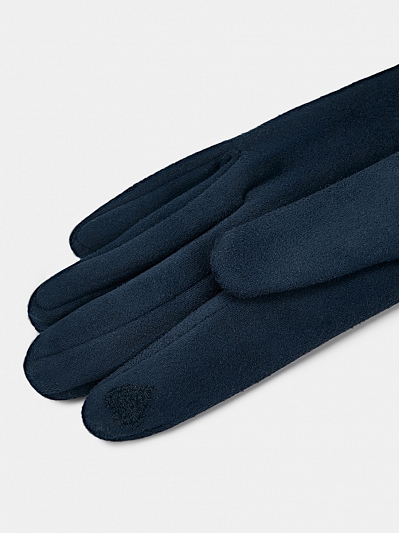 RH22-12_Н Перчатки жен. 100%искусствен ная замша синие