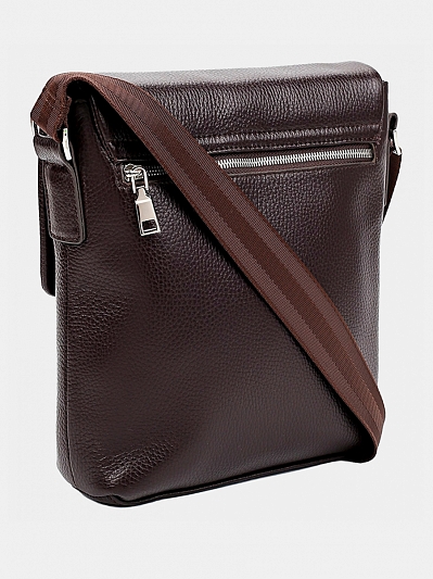 АУГС224900 Сумка мужская 250х280х60 нат.кожа темно-коричневая