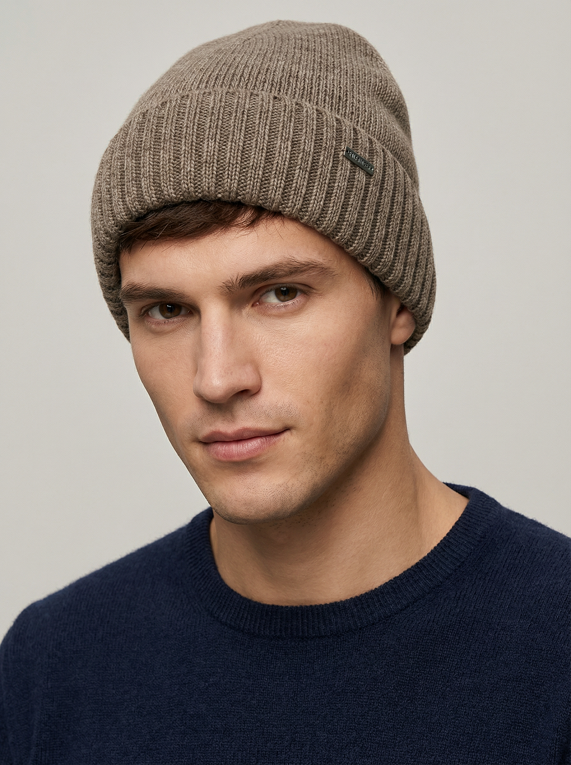 АУГЧ095900_Н Шапка мужская Ralf Ringer 50%шерсть,50%акрил,беж