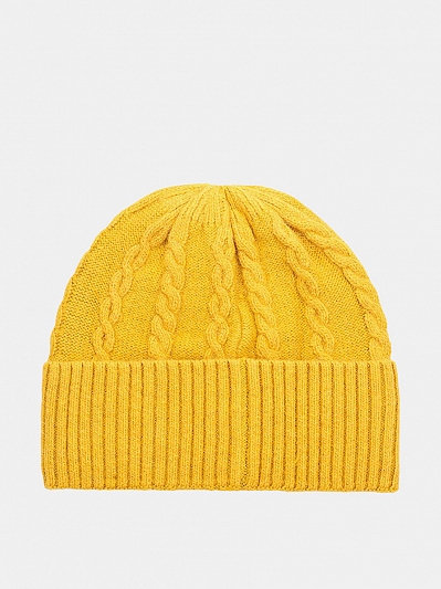 Шапка женская с ангорой, горчичная