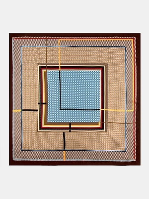 170313P-17514-02/25 Платок женский Ralf Ringer 100%полиэстер,70х70,коричневый/оранжевый