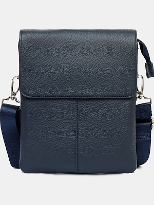 АУГС250800 Сумка мужск.натуральная кожа 200*255*150 синяя