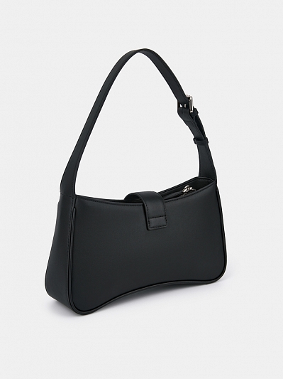 Сумка женская из натуральной кожи, черная, 28,5х8,2х16