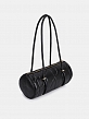 Сумка женская цилиндрической формы, черная, 28х8х13