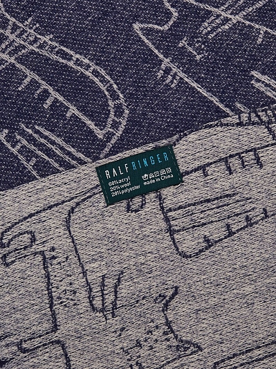 АУГШ107300 Палантин женск.Ralf Ringer60%а кр,20%шерс,20%полиэс,65*180,дж