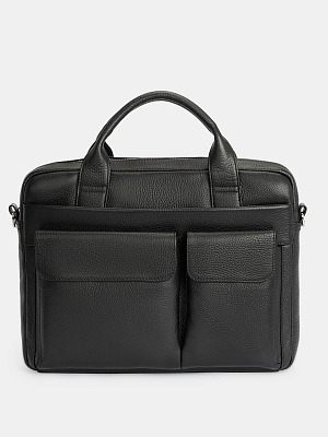 АУГС189900 Сумка мужская нат.кожа 360*270*70 черный