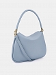 Сумка женская из натуральной кожи, голубая, 33х2,5х26