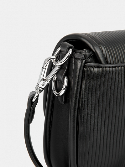 Сумка багет женская, черная, 5x28x16