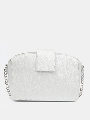 Сумка женская из натуральной кожи, белая,  21*13*10