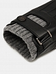 LB-0981M-RF-black/grey-9.5 Перчатки муж.нат.кожа70%шерсть 30% акрил р.9,5 черный/серый