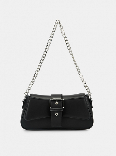 АУГС332900 Сумка женская искусственная ко жа,250х60х120,черная