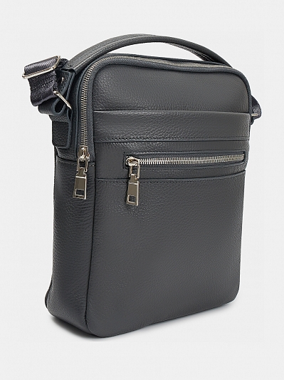 АУГС277600 Сумка мужская нат.кожа суприм 220*260*65  серая