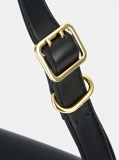 Сумка багет женская, черная, 25*10*10