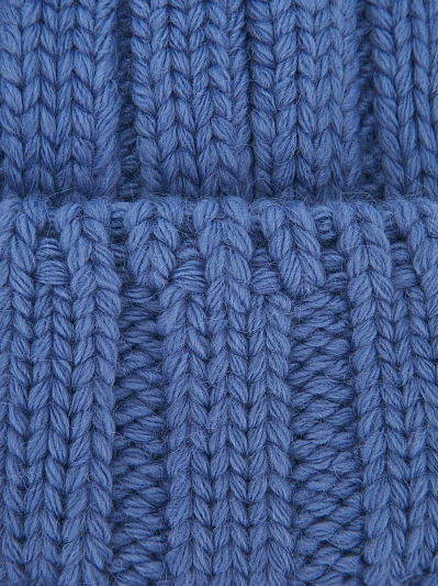  Шапка женская с шерстью, синяя