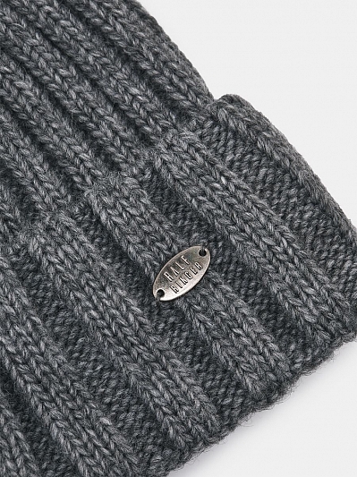 АУГЧ089900 Шапка мужская Ralf Ringer 50% шерсть,50%акрил,серая