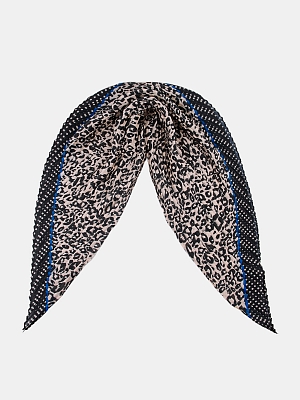 LBL34-056-01 Платок женский,50%шелк,50%вис коза, 80х80см,черный