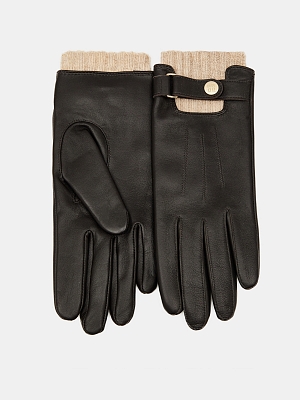 LB-0981L-RF-brown/beige-7 Перчатки женские нат.кожа р.7 коричневый/бежевый