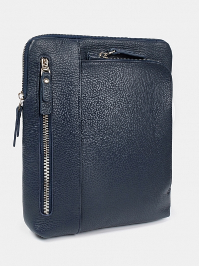 АУГС190600 Сумка мужская нат.кожа 290*220*30 синяя