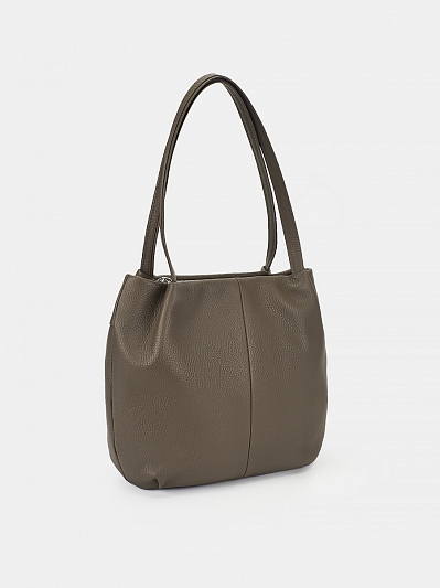 АУГС341400 Сумка женская натуральная кожа 335x120x270,сер-коричн